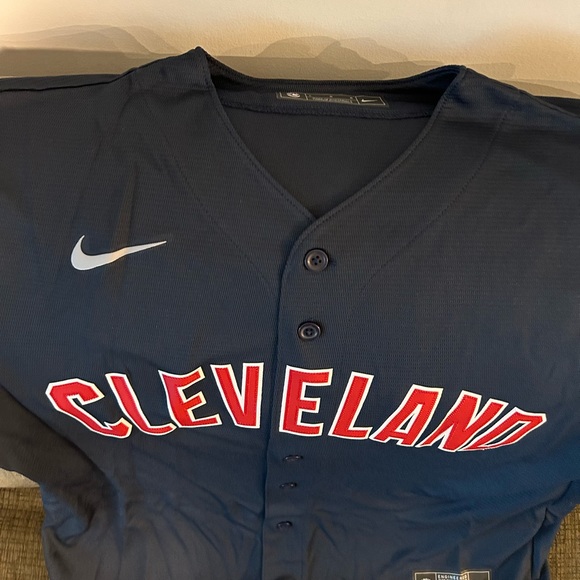 Nike Authentic Cleveland Guardians Baseball Alternate Navy Jersey Men’s Sz: L - Picture 3 of 7